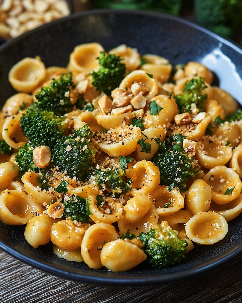 Cremige Erdnuss Brokkoli Orecchiette Pasta 17 Cremige