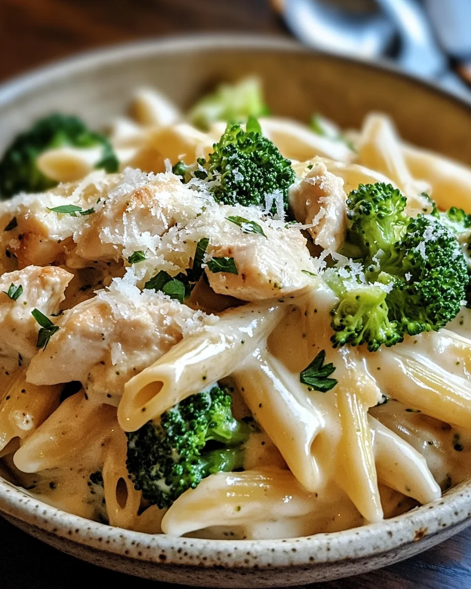 Cremige Hähnchen-Brokkoli-Alfredo Pasta 22 Cremige