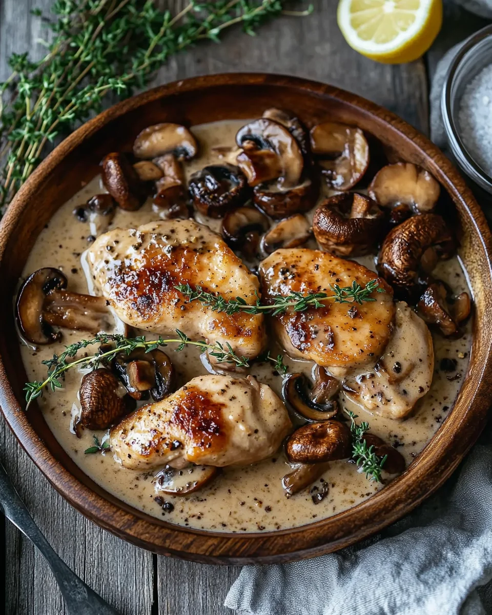 Cremiges Marsala-Hähnchen mit Balsamico Pilzen 20 Cremiges