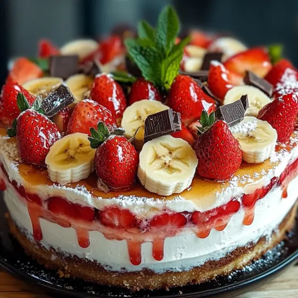 Erdbeer-Stracciatella-Bananen-Torte