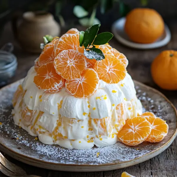 Fantakuchen mit Mandarinen und Paradiescreme