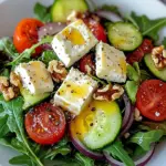 Gebackener Feta auf Gemischtem Salat
