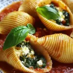 Gef&uuml;llte Muschelnudeln mit Ricotta und Spinat
