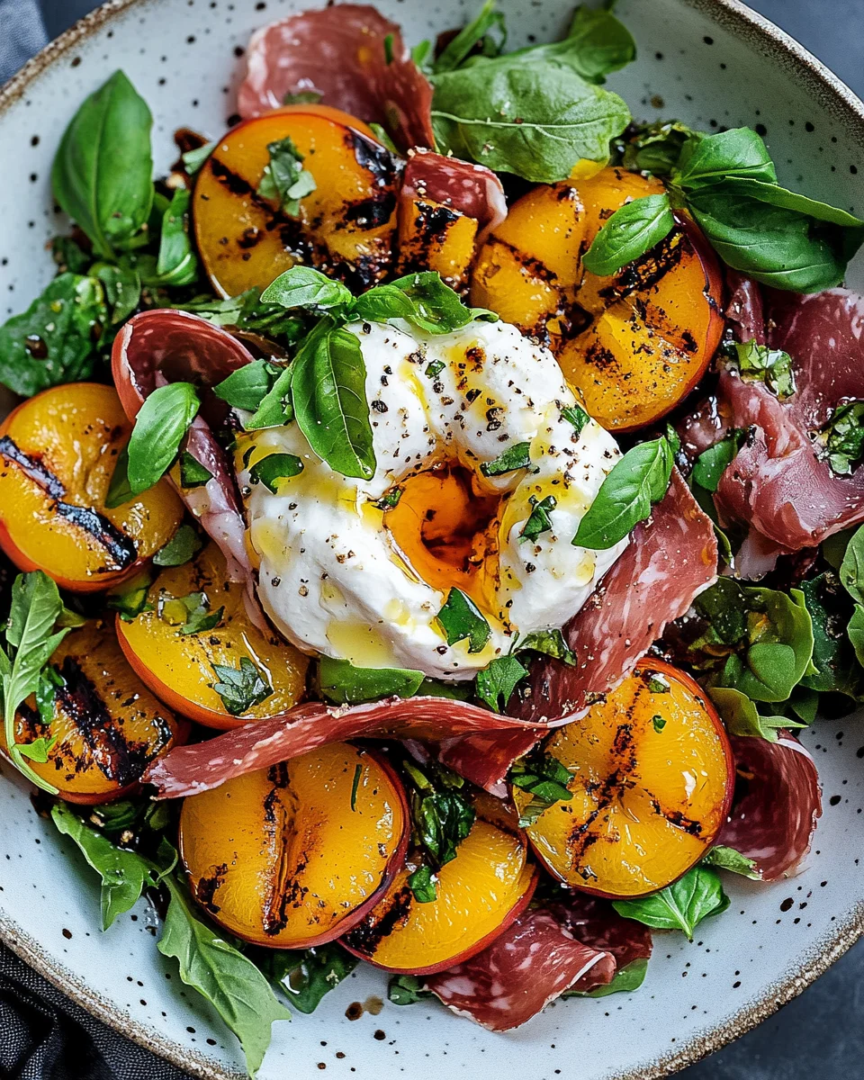 Gegrillter Nektarinen-Burrata-Prosciutto-Salat 22 Gegrillter