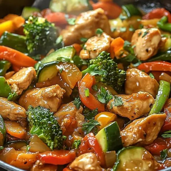 Gemüsepfanne mit Hähnchen