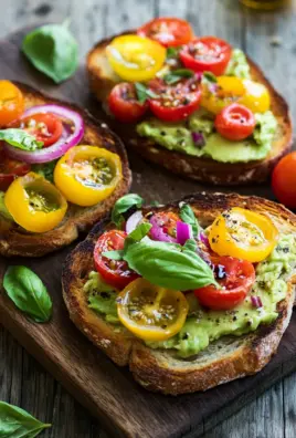 Geröstetes Brot mit Avocadobutter und Tomatensalat 27 Geröstetes Brot mit Avocadobutter und Tomatensalat
