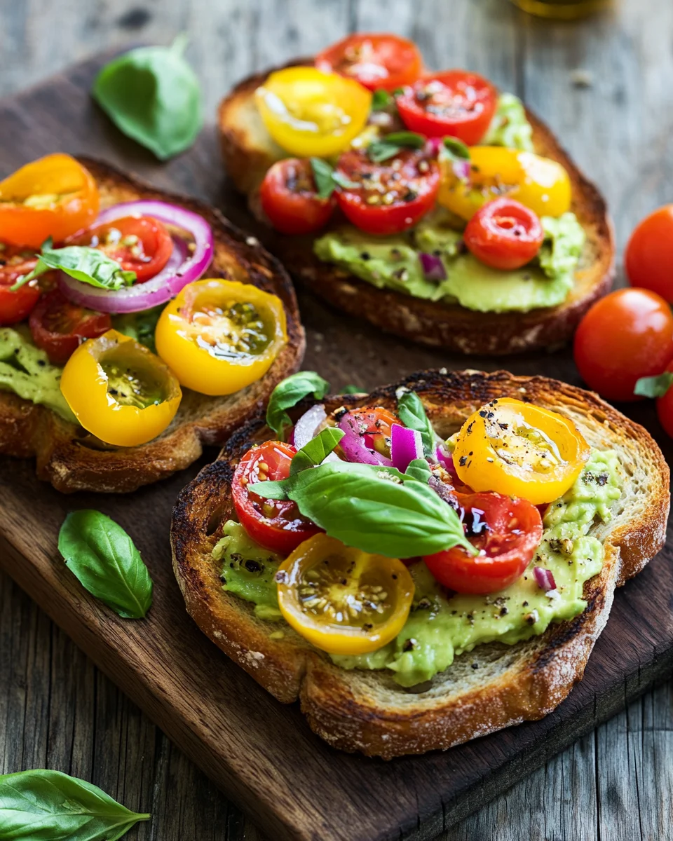 Geröstetes Brot mit Avocadobutter und Tomatensalat 19 Geröstetes Brot mit Avocadobutter und Tomatensalat