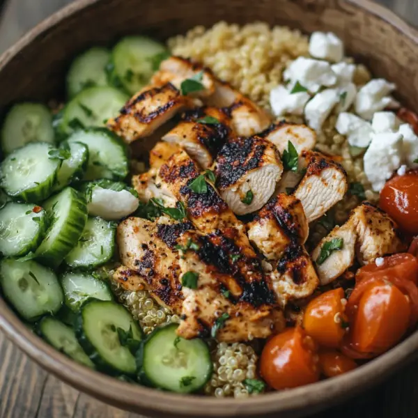 Griechische Hähnchen-Bowl