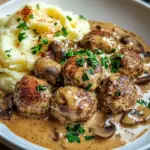 Hackb&auml;llchen in Champignon-Rahmso&szlig;e