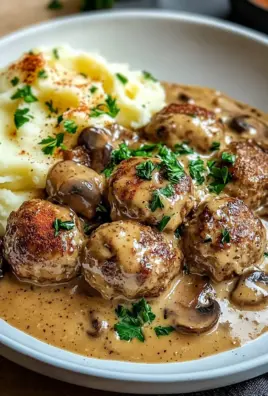 Hackbällchen in Champignon-Rahmsoße 25 Hackbällchen in Champignon-Rahmsoße