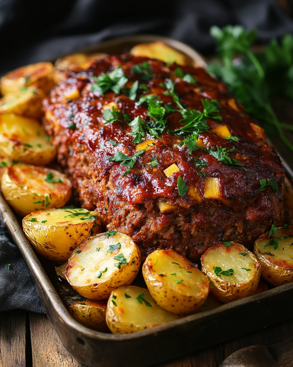 Herzhafter Hackbraten mit Ofenkartoffeln 23 Herzhafter