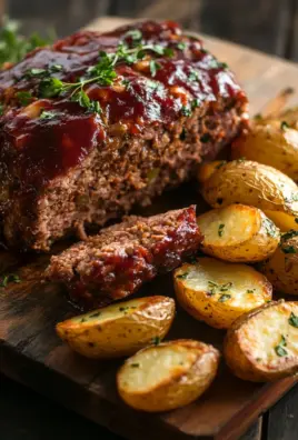 Herzhafter Hackbraten mit Ofenkartoffeln