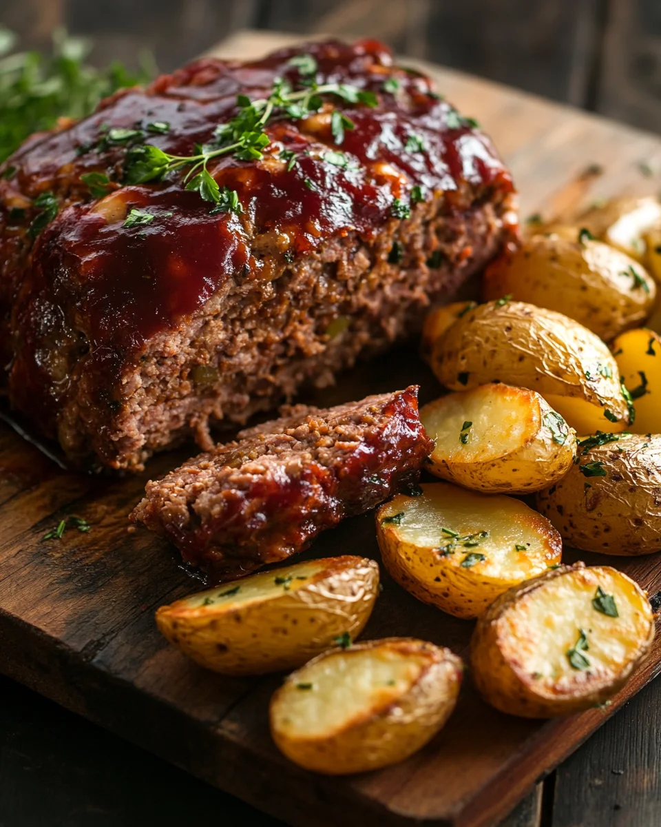 Herzhafter Hackbraten mit Ofenkartoffeln 25 Herzhafter Hackbraten mit Ofenkartoffeln