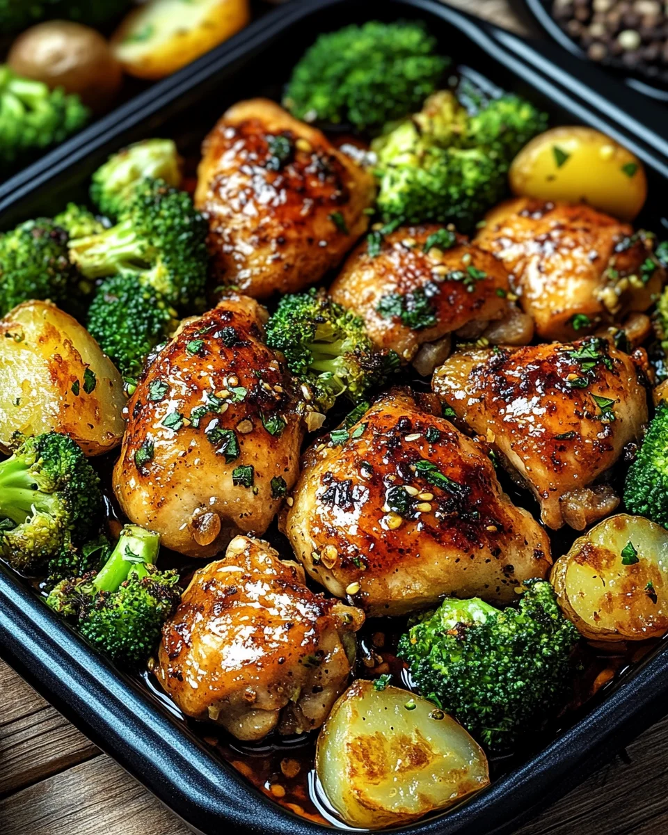 Honey-Garlic Chicken with Broccoli and Potatoes 19 Honey-Garlic