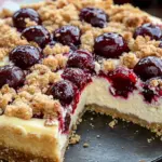 K&auml;sekuchen mit Kirschen