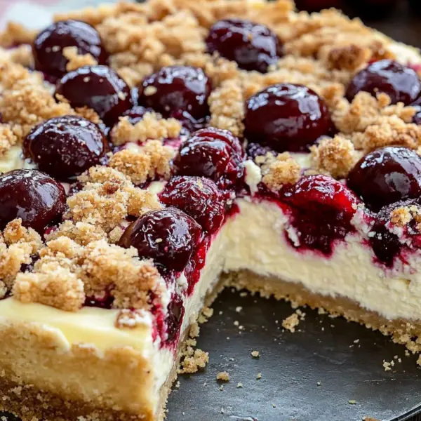 Käsekuchen mit Kirschen