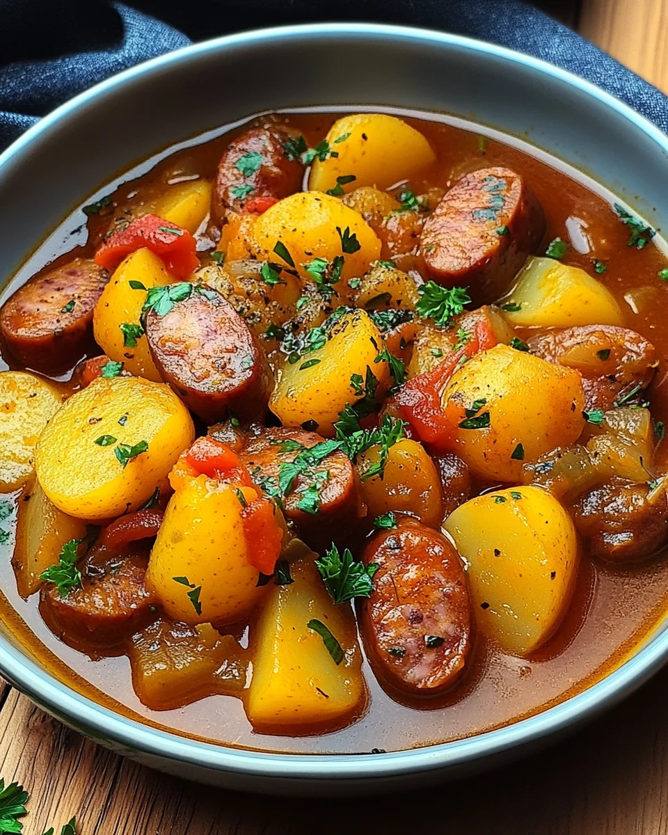 Kartoffelgulasch mit W&uuml;rstchen