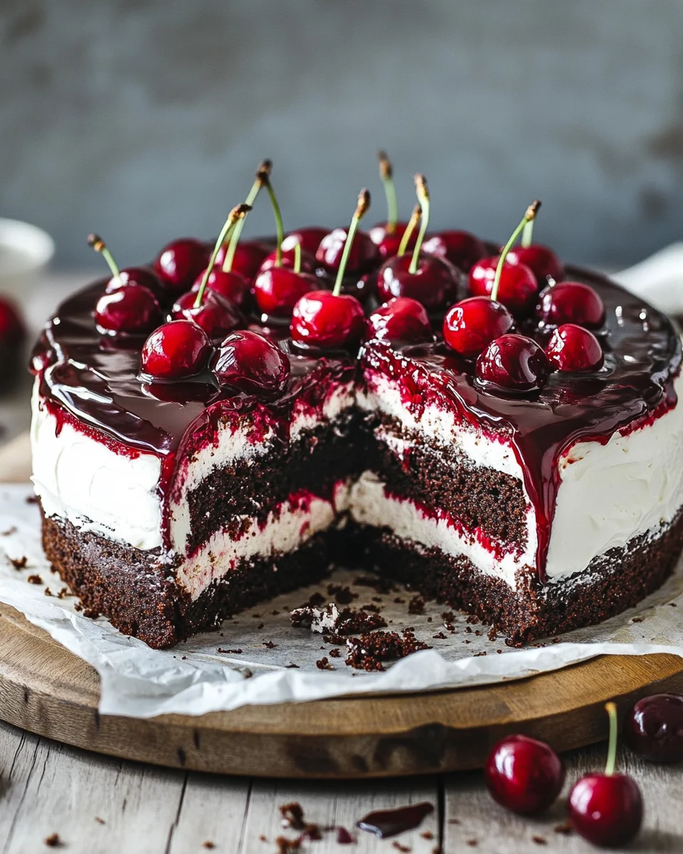 Kirschtorte mit Stracciatellacreme