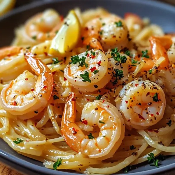 Knoblauch-Butter-Shrimp Pasta