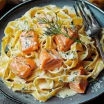Lachs-Tagliatelle mit cremiger Zitronenso&szlig;e
