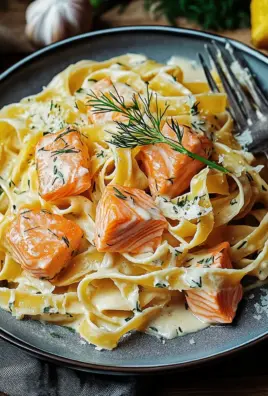 Lachs-Tagliatelle mit cremiger Zitronensoße