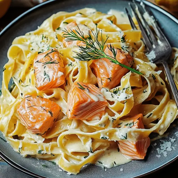 Lachs-Tagliatelle mit cremiger Zitronensoße