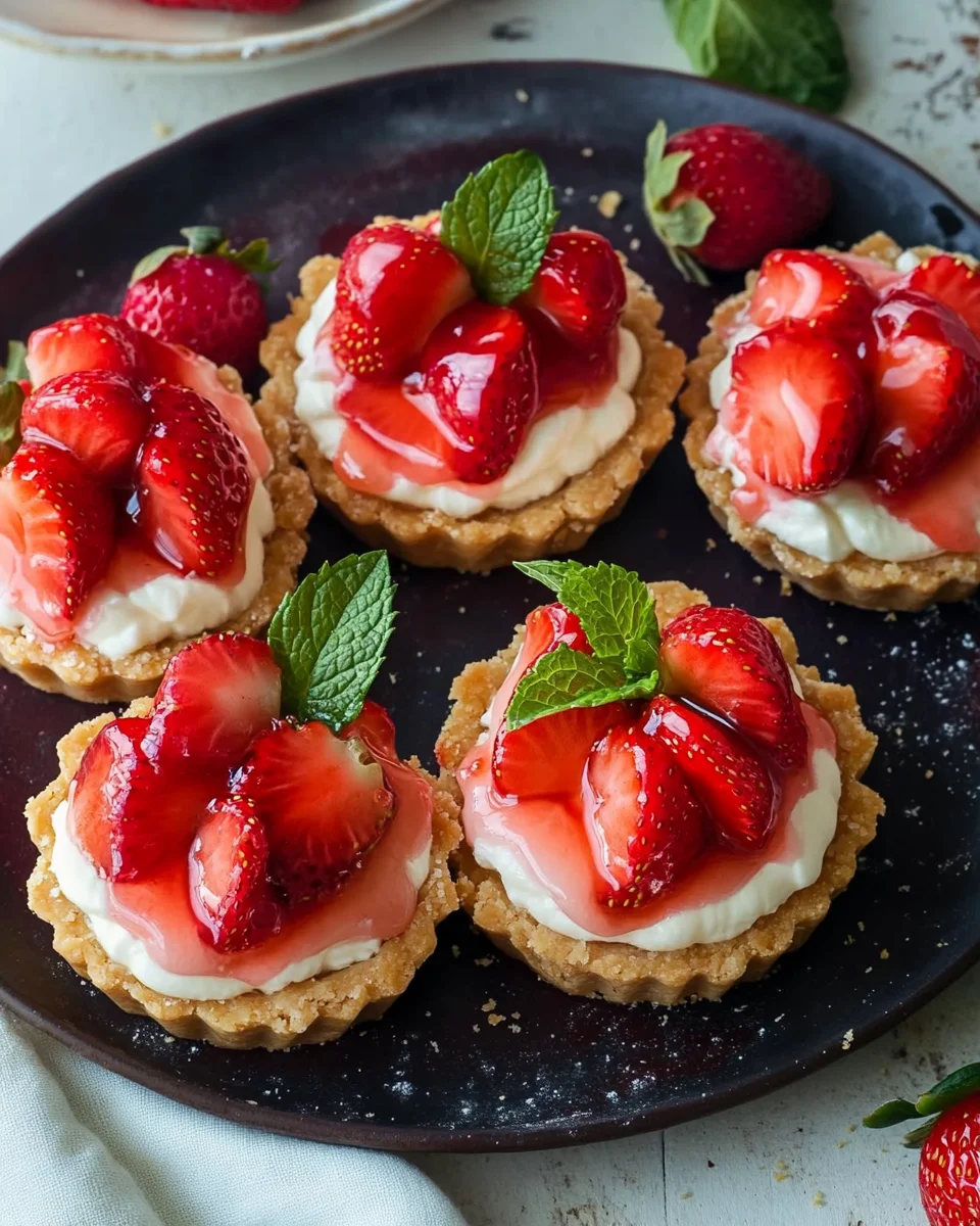 Mürbeteig Tartelettes mit Erdbeeren und Mascarponecreme