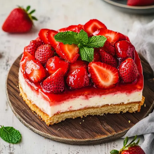 Omas Erdbeerkuchen mit Pudding