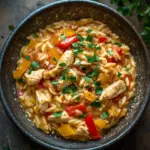 Orzo-Pfanne mit Paprikahuhn