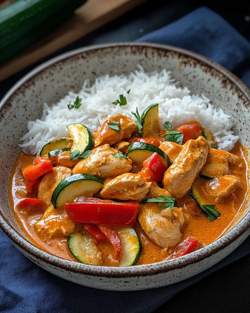 Paprika-Zucchini-Rahm-Hähnchen 20 Paprika-Zucchini-Rahm-Hähnchen