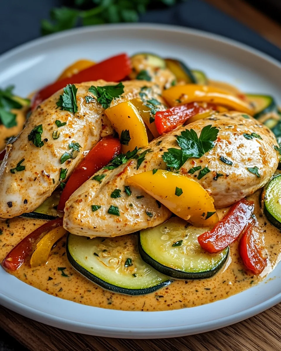 Paprika-Zucchini-Sahne-Hähnchen 18 Paprika-Zucchini-Sahne-Hähnchen
