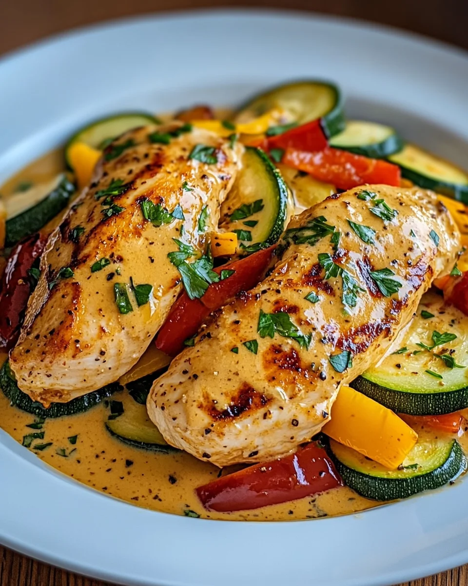 Paprika-Zucchini-Sahne-Hähnchen 20 Paprika-Zucchini-Sahne-Hähnchen
