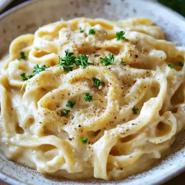 Pasta in Käse Sahne Soße