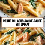 Penne in Lachs-Sahne-Sauce mit Spinat 20 Pinterest Hidden Image