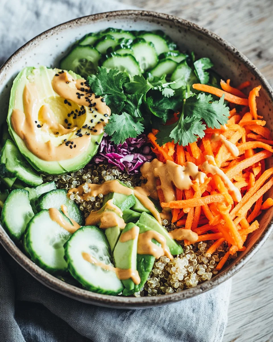 Quinoa-Gemüse-Bowl mit Tahini-Dressing 23 Quinoa-Gemüse-Bowl