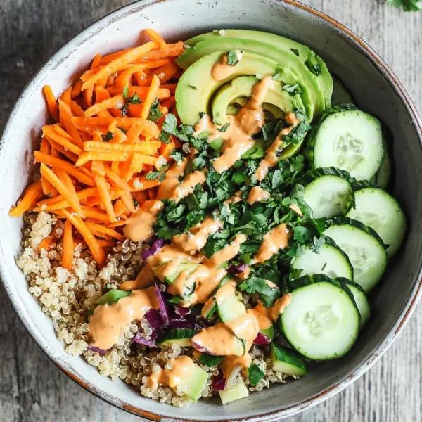 Quinoa-Gemüse-Bowl mit Tahini-Dressing