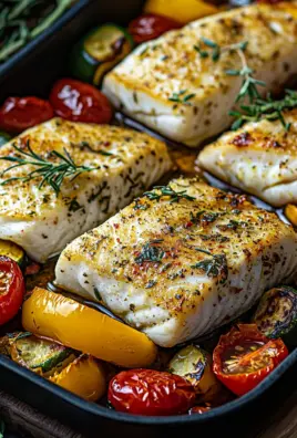 Rezept für mediterran gebackene Fischfilets mit Gemüse 22 Rezept für mediterran gebackene Fischfilets mit Gemüse