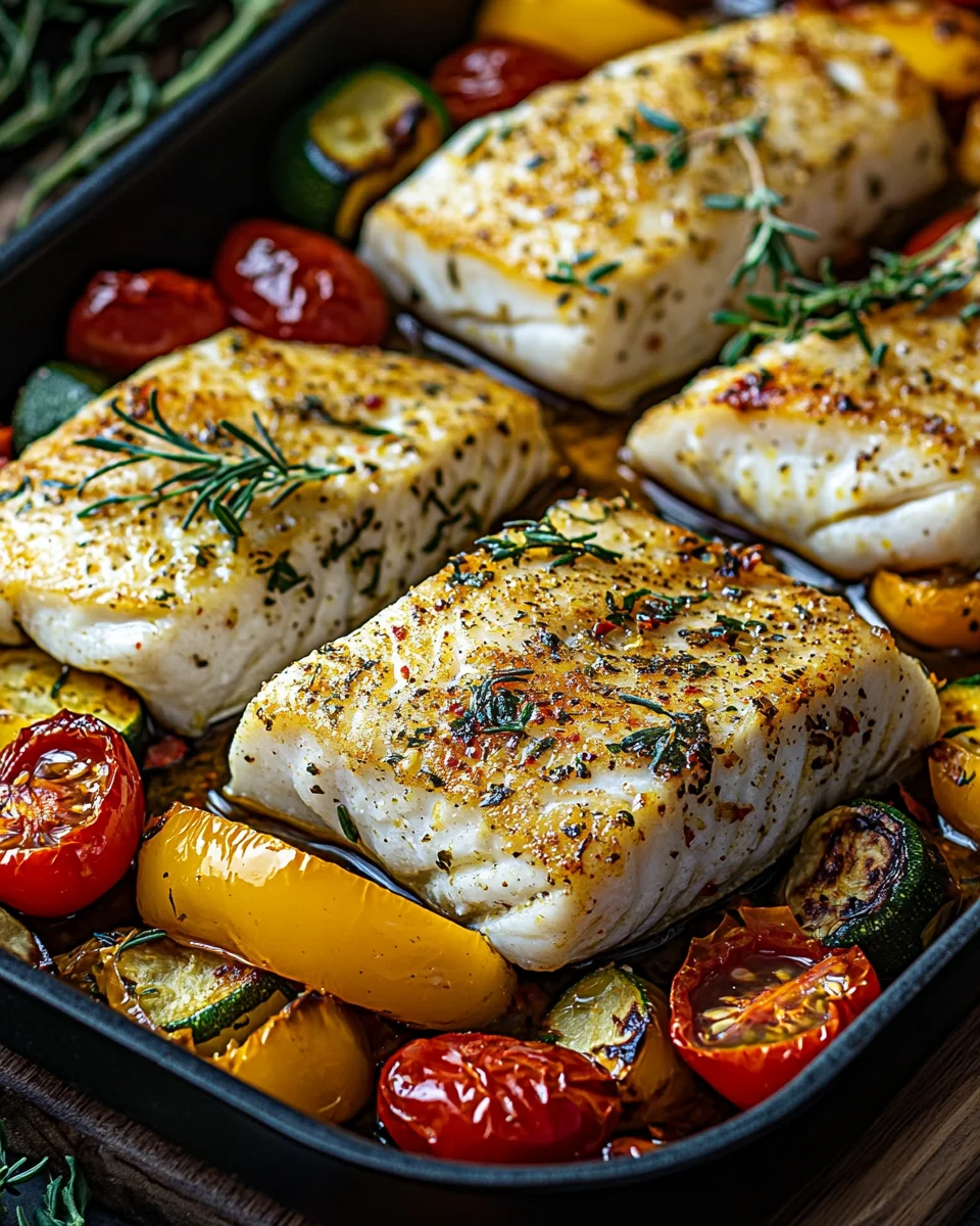Rezept f&uuml;r mediterran gebackene Fischfilets mit Gem&uuml;se