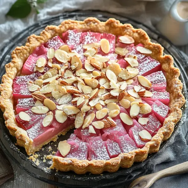 Rhabarber Tarte mit Mandelcreme - Rhabarber Frangipane Tarte