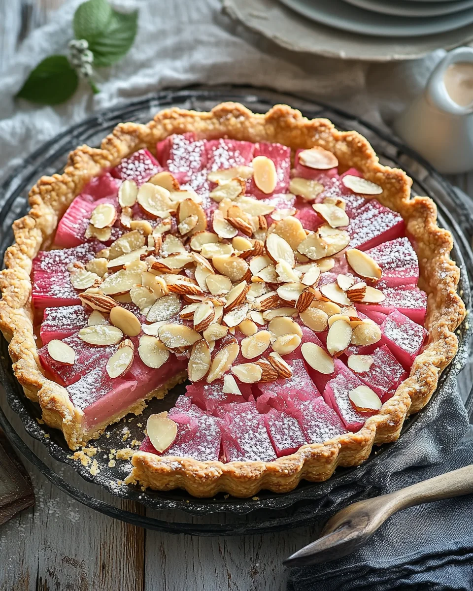 Homepage 11 Rhabarber Tarte mit Mandelcreme - Rhabarber Frangipane Tarte