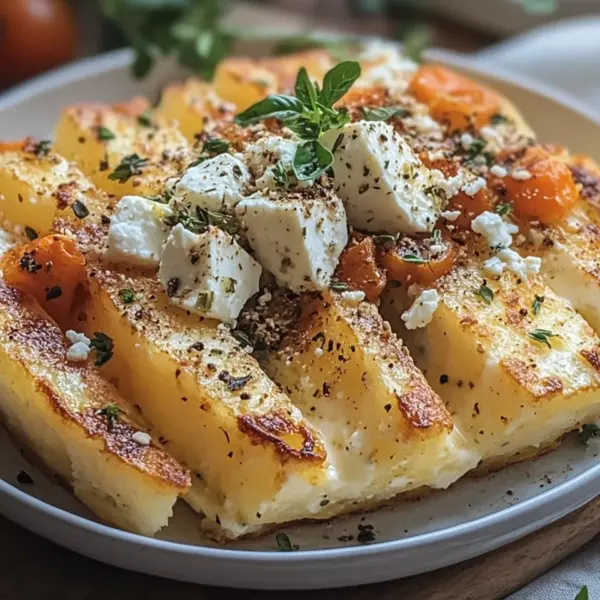 Röstiecken mit Feta überbacken