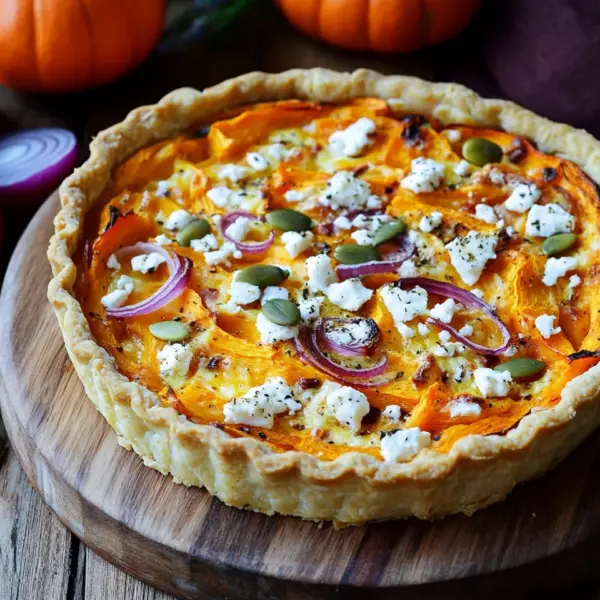 Saftige Kürbis-Quiche mit Feta