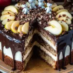 Weihnachtstorte mit &Auml;pfeln und Schokolade
