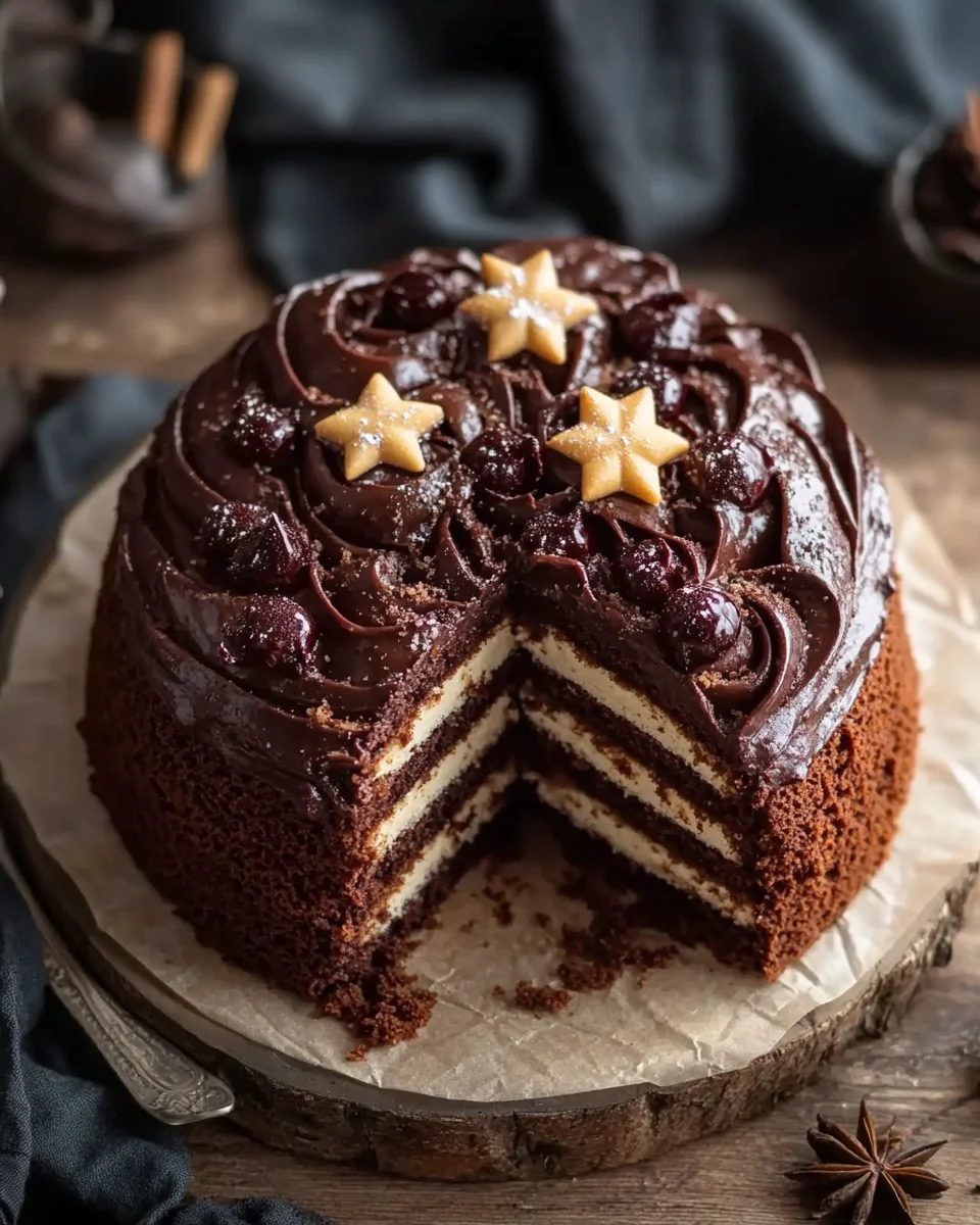 Winterlicher Maulwurfkuchen mit Zimtsahne und Punschkirschen 21 Winterlicher