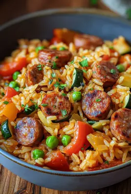 Wurst Reis Pfanne