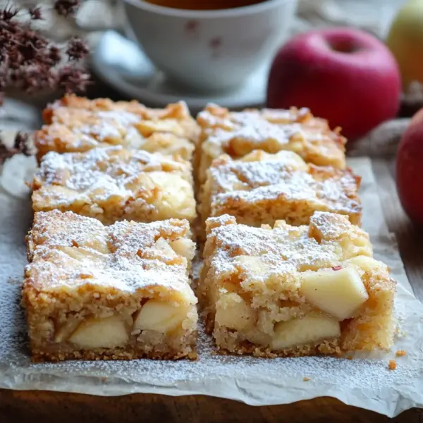 Zimt Apfel Blondies mit Mandelkruste