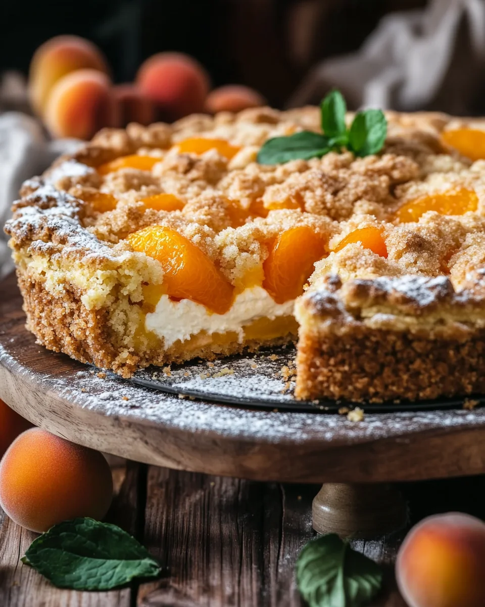 Aprikosenkuchen mit Quark und Streuseln 29 Aprikosenkuchen
