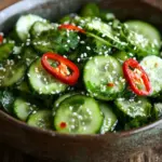 Asiatischer Gurkensalat mit Chili & Sesam