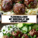 Fleischbällchen mit Gurkensalat und Kartoffelstampf 19 Pinterest Hidden Image