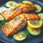 Gebratener Lachs mit Zucchini